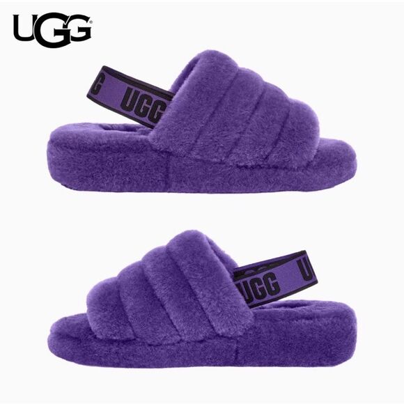 UGG Fluff Yeah Purple Slides Slippers Size 7 Women’s - Picture 2 of 12